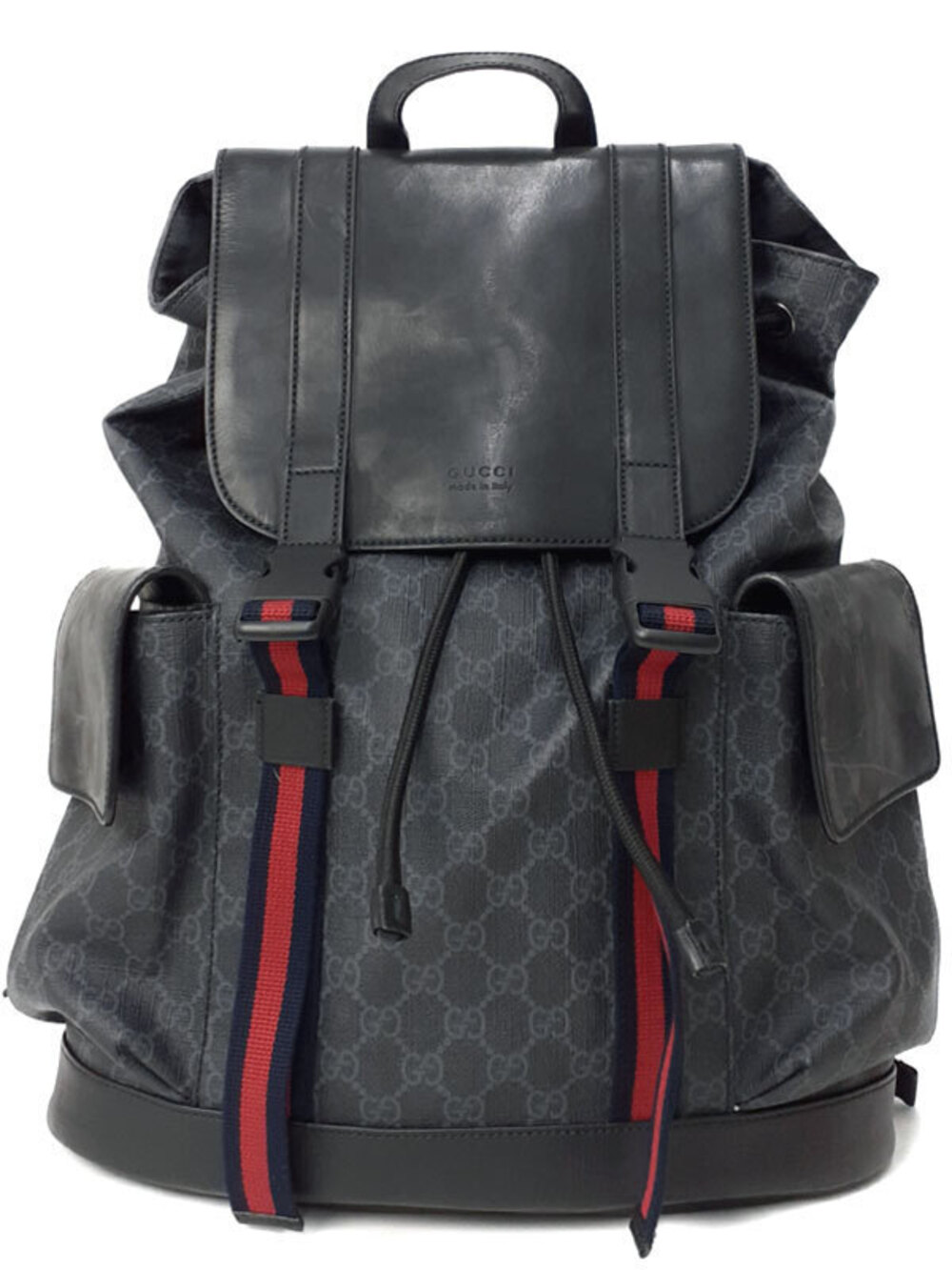 Gucci GG Supreme Backpack black grey canvas Web
